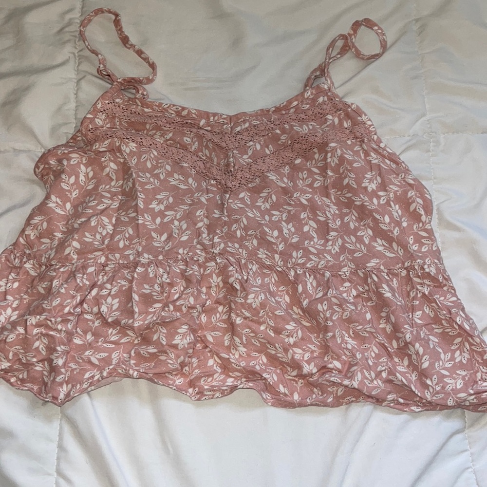Pink floral tank top
